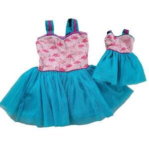 Rosa Flamenco Anniversary Flamingo Dress & Doll Dress